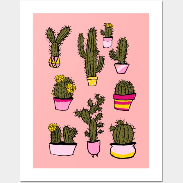 Cute cactus Wall Art by Aimcactus